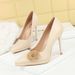 3255-H73TP Banquet Heels Stiletto Shallow Mouth Waterproof Platform Pointed Toe Flower Decoration Elegant High Heel_vogvips.com