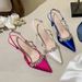 French Style Elegant Evening Dress High Heels Rhinestone Pointed Toe Sandals Women Spring Summer Satin White Wedding_vogvips.com