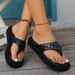 Women's plus Size Platform Slippers Lightweight Solid Color Outdoor Wearable Shoes_vogvips.com