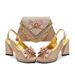 Shoe Bag Matching Fabric Splicing Leopard Print Road Wedding Party Formal Wear Daily Commute_vogvips.com