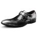 Men's Monk Business Square Formal Casual Shoes Low-top Polished Leather Buckle Slip-on Large Size Flat Toe_vogvips.com