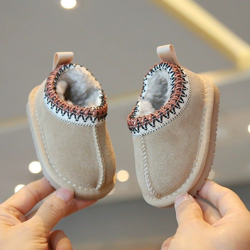 Kids' Winter Boots – Fleece-Lined Snow Boots For Boys & Girls (Non-Slip, Beige/Brown/Black, Sizes 15-27)_vogvips.com