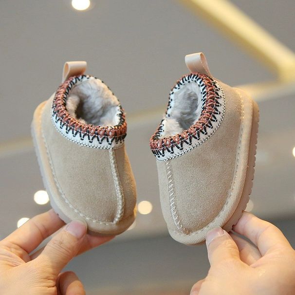 Kids' Winter Boots – Fleece-Lined Snow Boots For Boys & Girls (Non-Slip, Beige/Brown/Black, Sizes 15-27)_vogvips.com