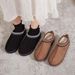 2023 Winter New Ethnic Women's Shoes Half Snow Boots Cotton Slippers Lace Edge Hot Style Cross-Border Supply_vogvips.com