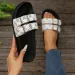 2026 Summer New Fashionable Retro For Women Thick Bottom Double Breasted One Line Outward Cool Slippers_vogvips.com