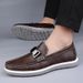 2389 Men's Loafers, Fashionable Leather Spring Low Cut Boots, Foot Stomping, Flat Bottomed Casual Shoes, Metal_vogvips.com