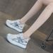 Thick-soled Height-increasing Small Forrest Gump Shoes Women's Casual Versatile And Lightweight Woven Through-mesh Women's Shoes_vogvips.com
