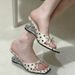 French-style Polka Dot Bow Slippers For Women, 2026 Summer New Model, Open-toed, Elegant Mid-heel Sandals_vogvips.com
