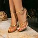 Gold Heels Shoes Stiletto Fashion Party Evening Gathering Pointed Buckle Split Toe Women's High Heel Sandals_vogvips.com