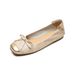 French Single Shoes Women's Flat Bow Grandma Shoes Soft Sole Light Mouth Silver Mary Jane Shoes_vogvips.com