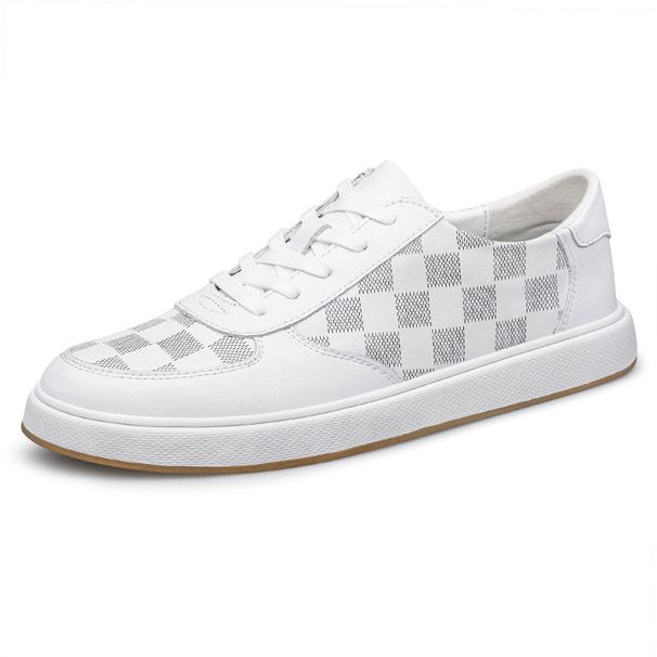 Large Size Cowhide Plaid Board Shoes Men's Checkerboard British Casual Sports Men's Shoes_vogvips.com