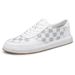 Large Size Cowhide Plaid Board Shoes Men's Checkerboard British Casual Sports Men's Shoes_vogvips.com