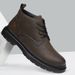 European Warm Series High-top Shoes Spring And Autumn New British Style Trendy Leather Men's Mid-top Short Fleece-lined Double Cotton Martin_vogvips.com