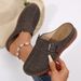 Cross-Border Plus Size Women's 2025 Summer New European And American Style Closed-Toe Metal Buckle Hollow Solid Color_vogvips.com