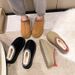 Warm Snow Boots High Heel Women 2024 Autumn Winter New Fashion One-piece Round Toe Thick Sole Fleece-lined_vogvips.com