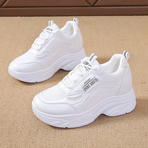 Foreign Trade Cross-Border Dad For Women, New Spring And Autumn Style, Height-Increasing Casual Sports White Shoes, Mesh_vogvips.com