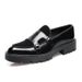 Fashion Men's Casual Leather Shoes Men Classic British Style Monk Loafers Mens Slip-on Thick Sole Heightened Shoe Patchwork_vogvips.com