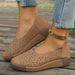 New Plus Size Lazy Singles Casual Flat Bottomed Hollow Hole Shoes Women S Round Toe One Foot Pedals_vogvips.com