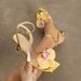 Factory Direct Sales Cross-border Foreign Trade Women's High-heeled Shoes, Iridescent Rose Orchid PU Leather Square-toed_vogvips.com