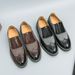 Large Size 2025 Pointed Fashion Brogue Versatile Men's Korean Style Casual Formal Leather Shoes_vogvips.com