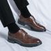 Euro Step Brogue Carved Leather For Men Winter New Business Casual Derby British Formal Low-top Men's Shoes_vogvips.com