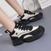 2025 New Thick-Soled Trendy Non-Slip Dad For Women Spring And Autumn Panda Shoes Black Sneakers That Make Feet Look_vogvips.com