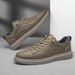 Men's Round Head Board Shoes Cowhide Surface Breathable Casual White Shoes Low-top Sports Shoes_vogvips.com