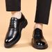 Euro Step Summer Hollow Leather 8cm Hidden Wedge Brogue Breathable Business Formal For Men 6cm Wedding Groom Shoes_vogvips.com