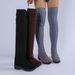 Winter Women's Slimming Wedge Over The Knee Boots Plus Size Thick Sole Knitted Platform Sock Boots_vogvips.com