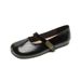 Round Head Soft Sole Single Shoes Women's Spring Flat Bottom One Word With Mary Jane Shoes Women_vogvips.com