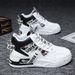 Men's New Autumn White Korean Version Trendy High Top Board Teenagers Casual Sports Trend Shoes For Men_vogvips.com