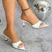Women's High-heeled Sandals With A Wide Strap, Elegant Pointed Toe, Comfortable Kitten Heel, Suitable For All Seasons_vogvips.com