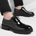 Men's Glossy Leather Brogue Shoes With Hidden Heel For Business Formal_vogvips.com