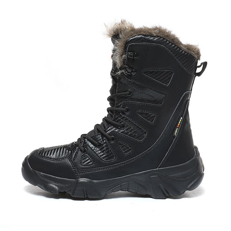 Martin Boots Large Size Snow Boots Men's Warm Men's Cotton Shoes Piled Thickened Men's Boots High Top Combat Shoes_vogvips.com