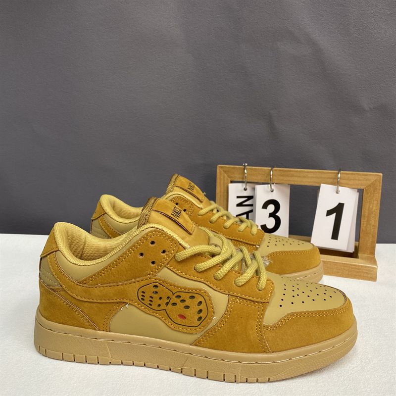 Wheat Color Couple Niche Design Casual Sneakers Women Ins Trend Thick Sole Sports 2023 Spring Men Shoes_vogvips.com