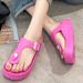 Bebealy Fashion Women Flip-flops Sandals Women EVA Flat Sandals Waterproof Beach Sandals Thick Sole Cushioned Pool Shower Shoes_vogvips.com