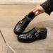 New Popular Winter 1 Autumn New Mengke Black Cowhide Carved Brogue Women Thick Sole British Style Small Leather Shoes_vogvips.com