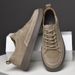 Men's Shoes Casual Board Shoes Men's Sports Casual Shoes Breathable Matte Suede Pigskin Shallow Mouth Round Head Shoes_vogvips.com