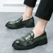 2025 Large Size Double Pin Buckle Loafers For Men Patent Glossy Thick Sole Groom Casual High-end Leather Shoes_vogvips.com