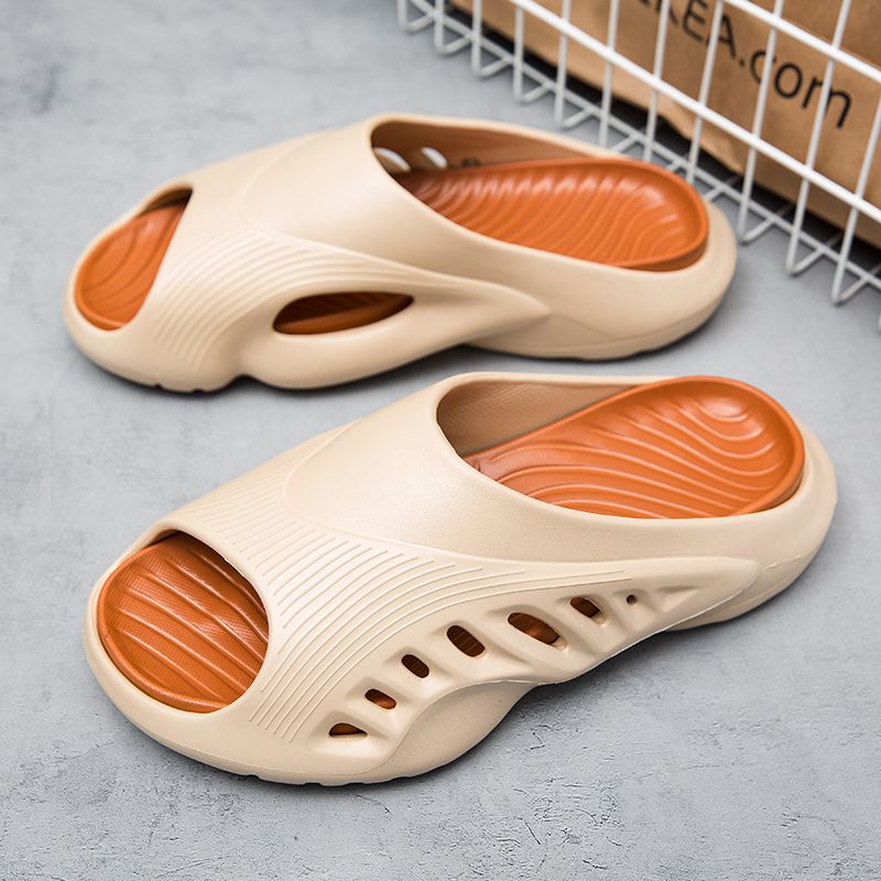 New Stylish Men Beach Slides Shoes Outdoor Comfortable Summer Male Casual Slippers Soft Non-slip Massage Sport EVA Slippers 2516_vogvips.com