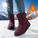 Women's Large Size 45 Winter New Fleece Lined Warm Cotton Mid-Calf Snow Boots PU Non-Slip Sole_vogvips.com