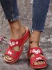 Large Size One Line For Women In Summer, Roman Style Shoes Sloping Heels, Thick Soled Sandals With Embroidered Flowers,_vogvips.com