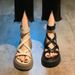 Fashion Thick-Soled Platform Sandals For Women 2025 Summer New Versatile Hollow Cross Straps Back Zipper Roman Boots_vogvips.com