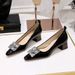 1235-K58 Korean Fashion Banquet Women's Shoes Thick Middle Heel Lacquered Leather Shallow Mouth Small Pointed Square_vogvips.com