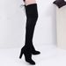 SHLIANG Fashion Over The Knee Women Boots Stretch Fabrics High Heel Slip On Shoes Pointed Toe Woman Long Boots Size Plus Size 34-43 SB202_vogvips.com
