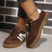 Faux Suede Brown Platform Sneakers Women Spring Non Slip Flat Heels Casual Walking Woman Thick Sole Vulcanize Shoes_vogvips.com
