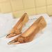 237-30 Banquet Chinese Style Women's Shoes, Stiletto Mid-Heel, Shallow Mouth, Metal Pointed Toe, Floral Embossed Suede_vogvips.com