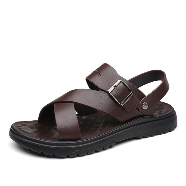 Summer New Men S Leather Sandals Soft Sole Breathable And Comfortable Multifunctional Fashion Beach Shoes Oversize_vogvips.com