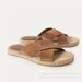 2026 Summer New Outdoor Casual Leather Cross Cool Slippers Men Round Toe Slip On Straw Weaving Sole Beach Comfort Mules_vogvips.com