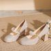 Women's Shoes Platform High Heels Classic Style Elegant Basics Casual Business Wedding Party Thick Heel Pearl Bridal Shoes Wedding Shoes Mary Jane_vogvips.com